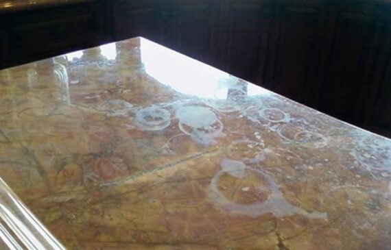 Kitchen counter water damage